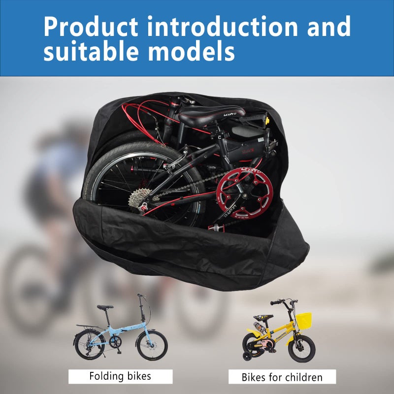 CamGo 20 Inch Folding Bike Bag - Waterproof Bicycle Travel Case Outdoors Bike Transport Bag for Cars Train Air Travel (Black, 20 inch) - Image 4